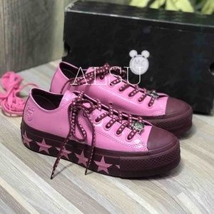 Converse Pink and Burgundy Star Sneakers
